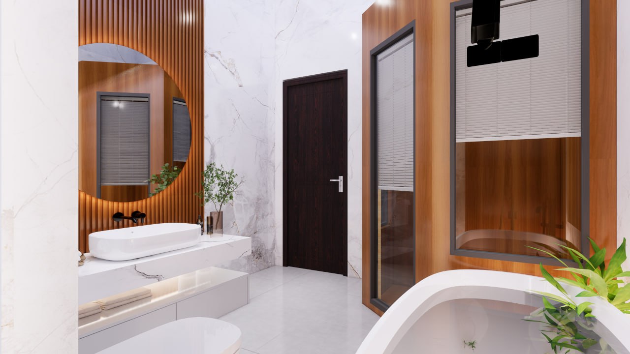 Thiết kế nhà vệ sinh kết hợp nhà tắm đẹp nhất 2024