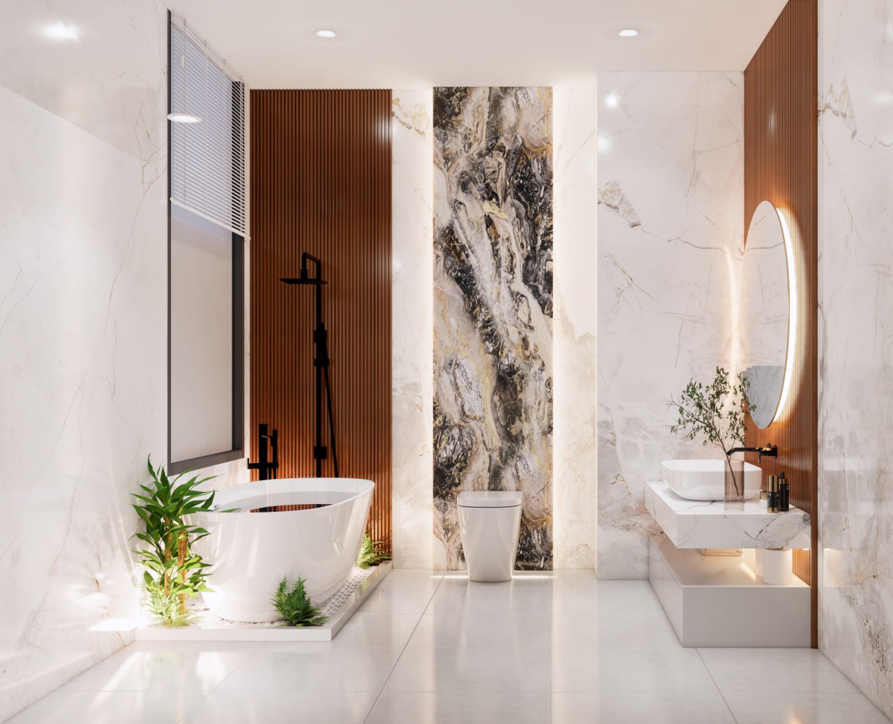 Thiết kế nhà vệ sinh kết hợp nhà tắm đẹp nhất 2024