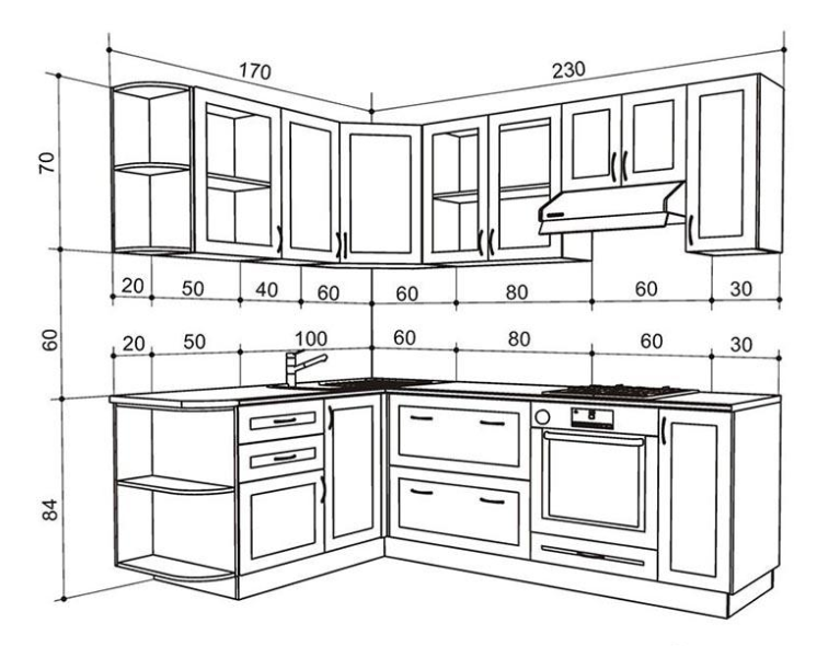 KÍCH THƯỚC TỦ BẾP VỪA THƯỚC LỖ BAN