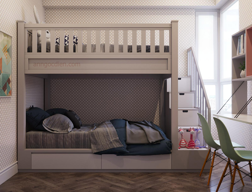 Thiết kế nội thất giường tầng trẻ Em