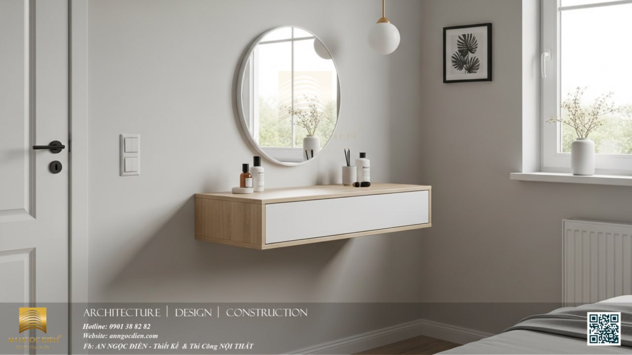 XU HƯỚNG BÀN TRANG ĐIỂM GỖ CÔNG NGHIỆP MANG PHONG CÁCH TỐI GIẢN