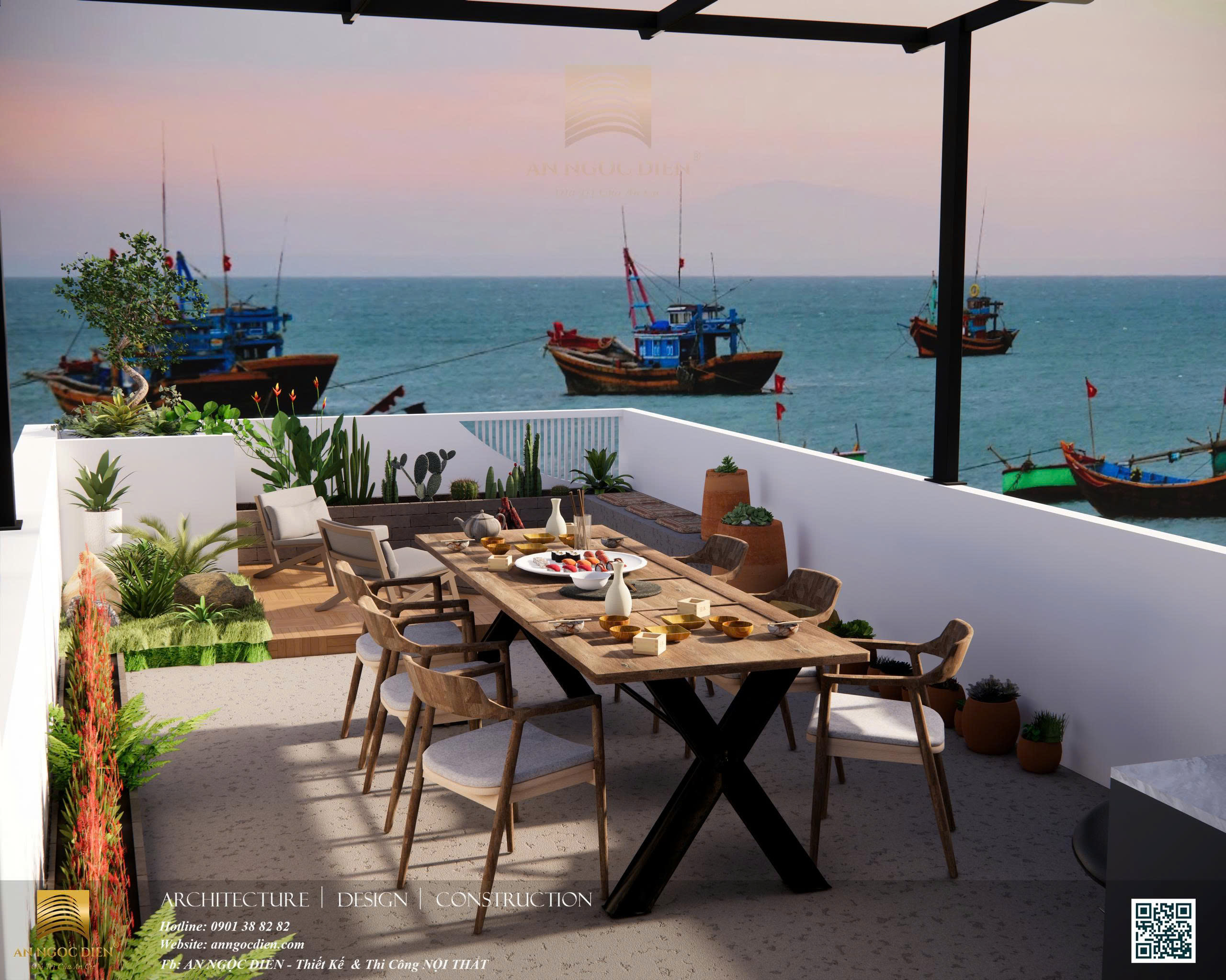 Nhà Phố View Biển Khánh Hòa – Giải Pháp Thiết Kế Nội Thất Mở Đón Gió Và Ánh Sáng